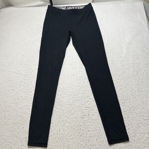 Under Armour Women’s Small Black White Favorite Wordmark Leggings Charged Cotton